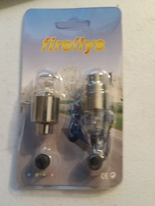 Fireflys Valve-Cap LED Wheel Lights — Bike 2-Pack (4 bulbs)