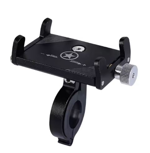 CNC Aluminum Bike/Moto Phone Mount — 360° Rotation (Black / Silver / Red)