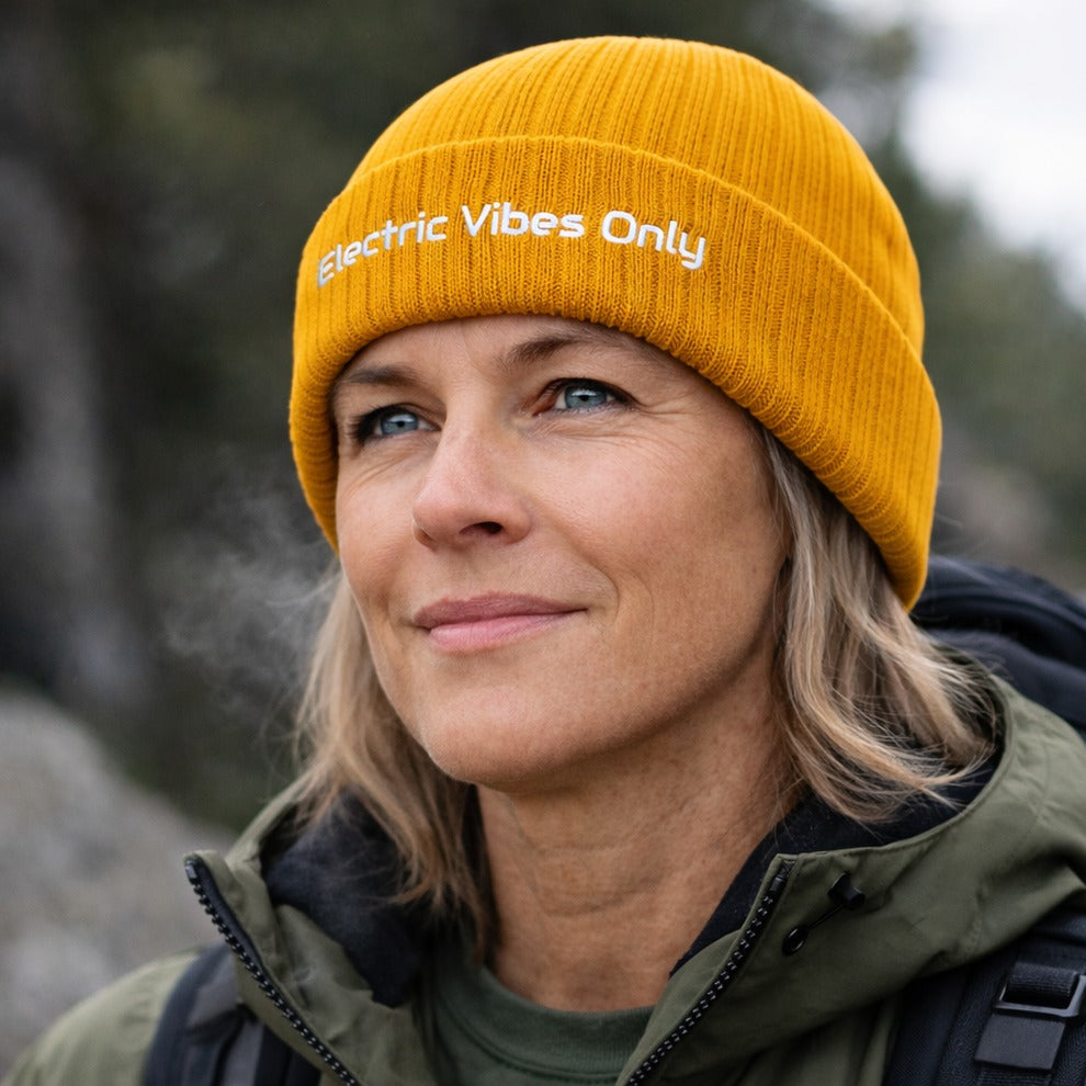 Classic Cuffed Beanies Built For E-Bike Riders | Electric Vibes Only