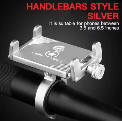 CNC Aluminum Bike/Moto Phone Mount — 360° Rotation (Black / Silver / Red)