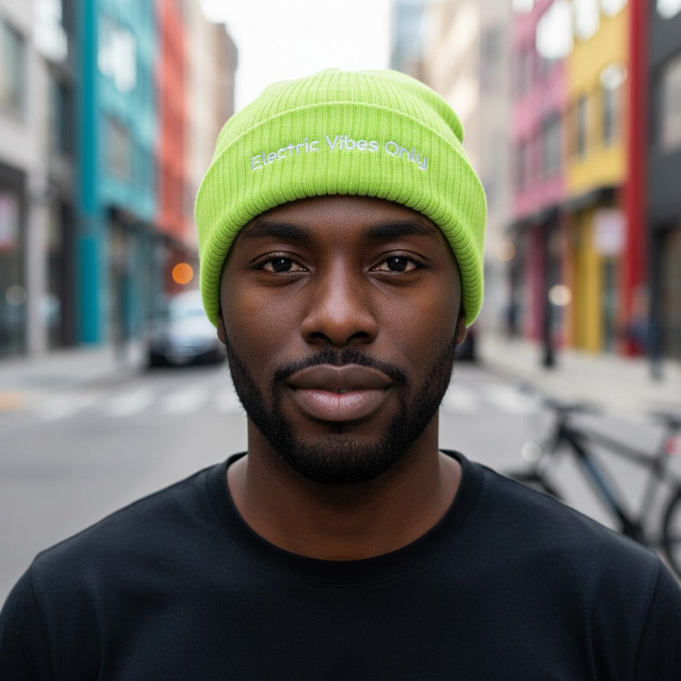 Classic Cuffed Beanies Built For E-Bike Riders | Electric Vibes Only