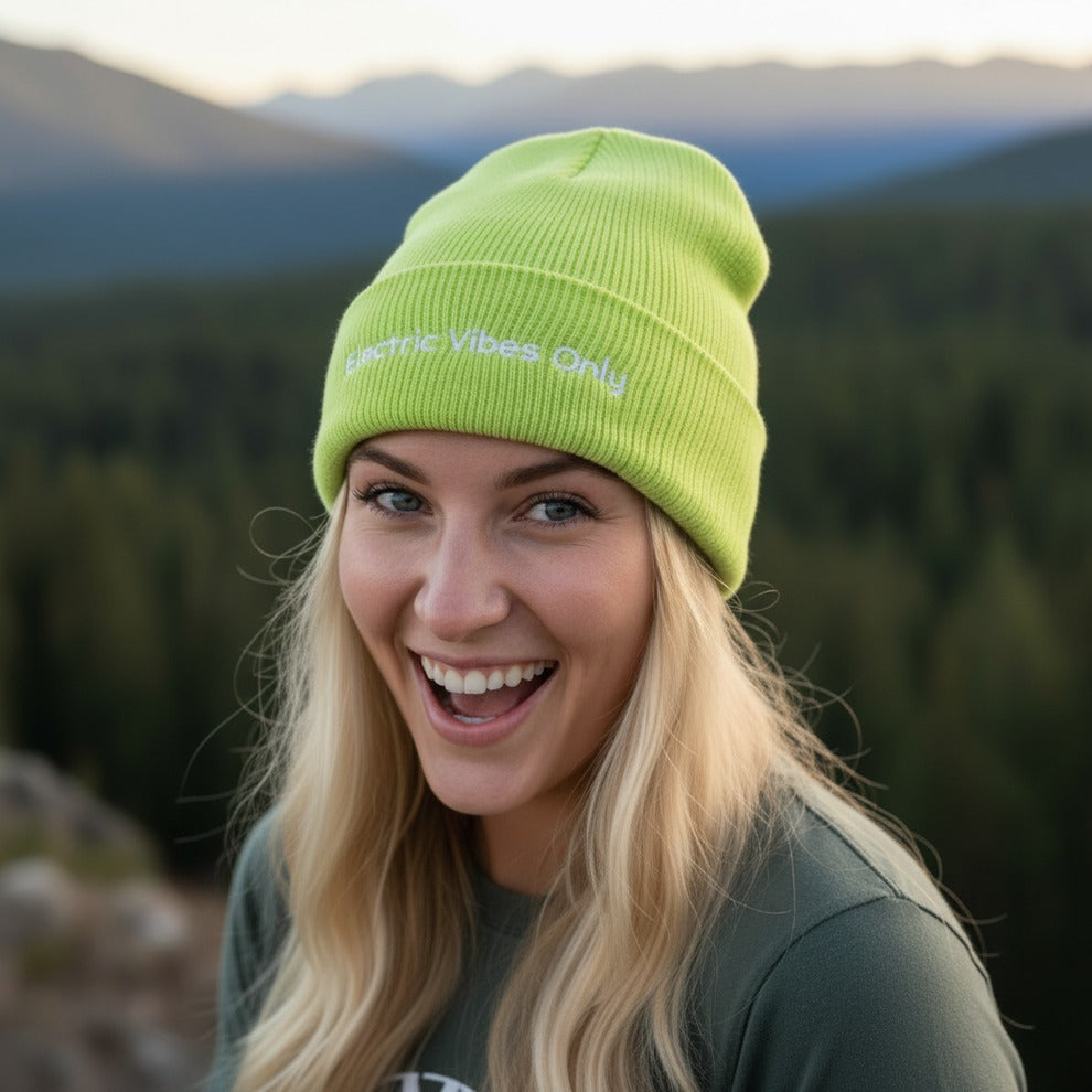 Classic Cuffed Beanies Built For E-Bike Riders | Electric Vibes Only