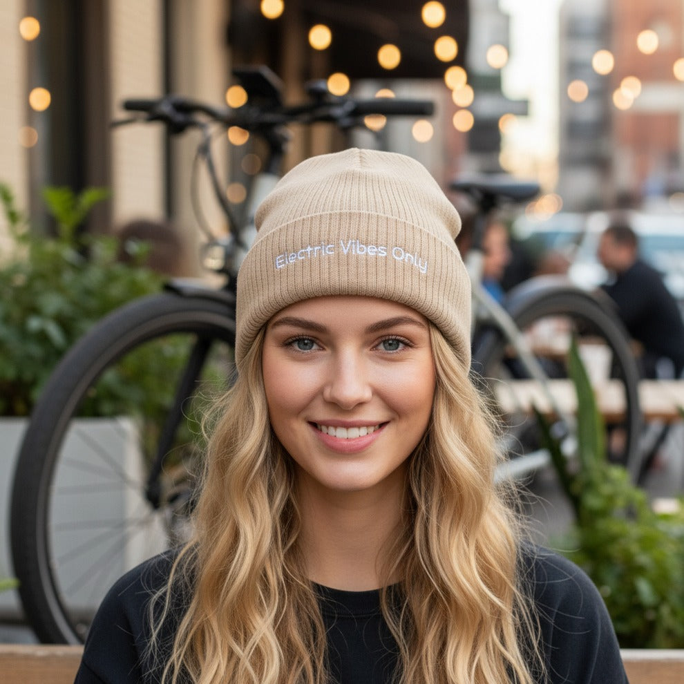 Classic Cuffed Beanies Built For E-Bike Riders | Electric Vibes Only