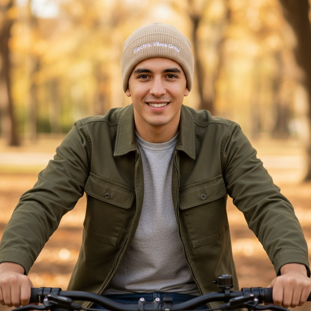 Classic Cuffed Beanies Built For E-Bike Riders | Electric Vibes Only