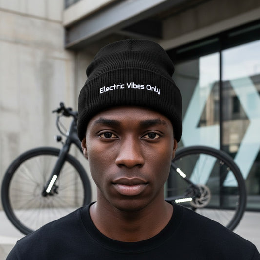 Classic Cuffed Beanies Built For E-Bike Riders | Electric Vibes Only