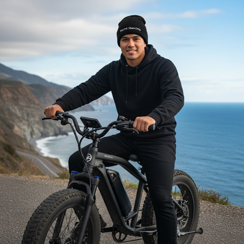 Classic Cuffed Beanies Built For E-Bike Riders | Electric Vibes Only
