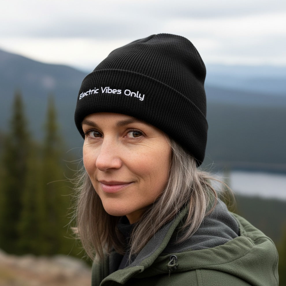 Classic Cuffed Beanies Built For E-Bike Riders | Electric Vibes Only