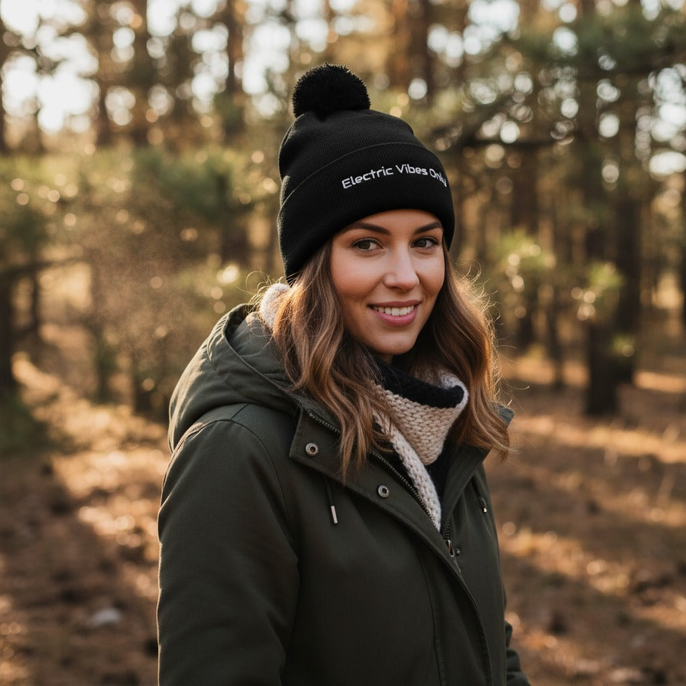 Pom-Pom Beanies Built For E-Bike Riders | Electric Vibes Only