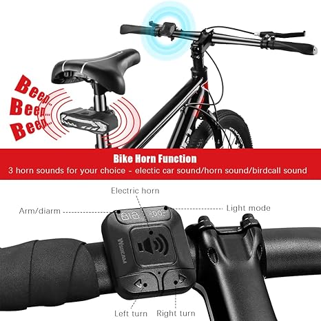 5-in-1 Smart Bike Tail Light — Turn Signals + Brake Light + 110 dB Alarm/Horn (Remote, USB-C)