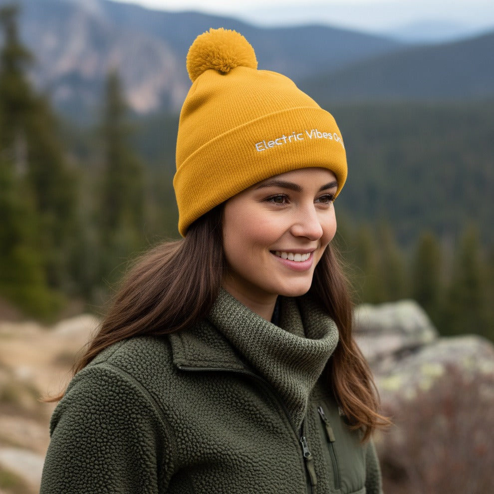 Pom-Pom Beanies Built For E-Bike Riders | Electric Vibes Only