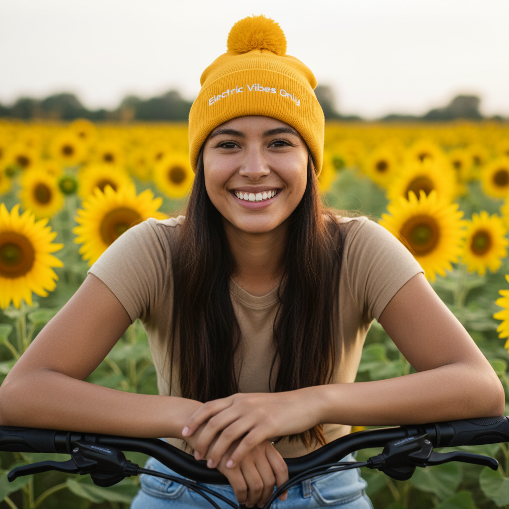 Pom-Pom Beanies Built For E-Bike Riders | Electric Vibes Only