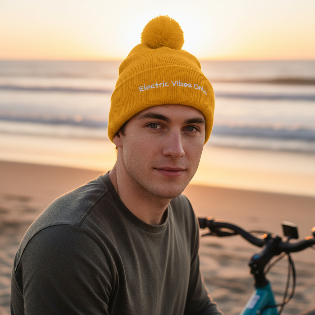 Pom-Pom Beanies Built For E-Bike Riders | Electric Vibes Only