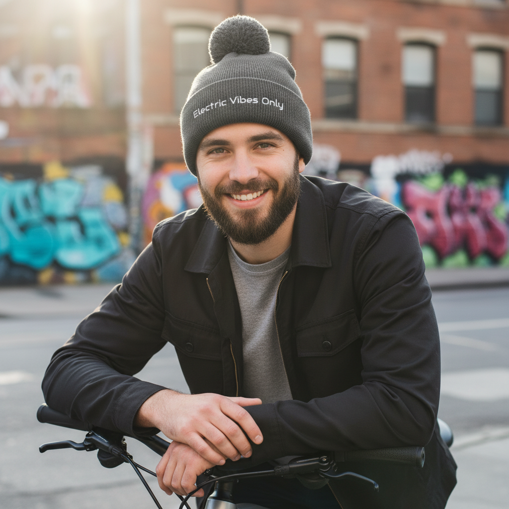 Pom-Pom Beanies Built For E-Bike Riders | Electric Vibes Only