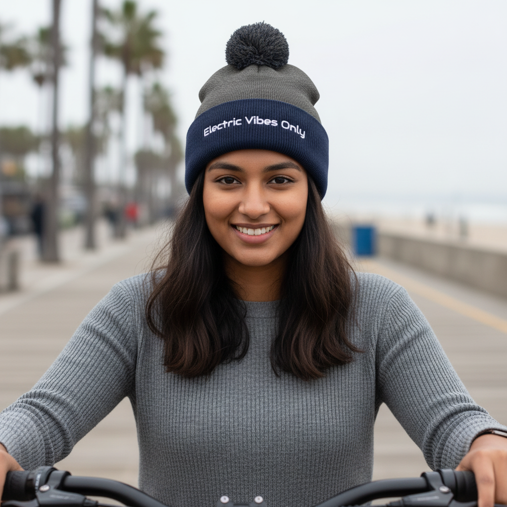 Pom-Pom Beanies Built For E-Bike Riders | Electric Vibes Only