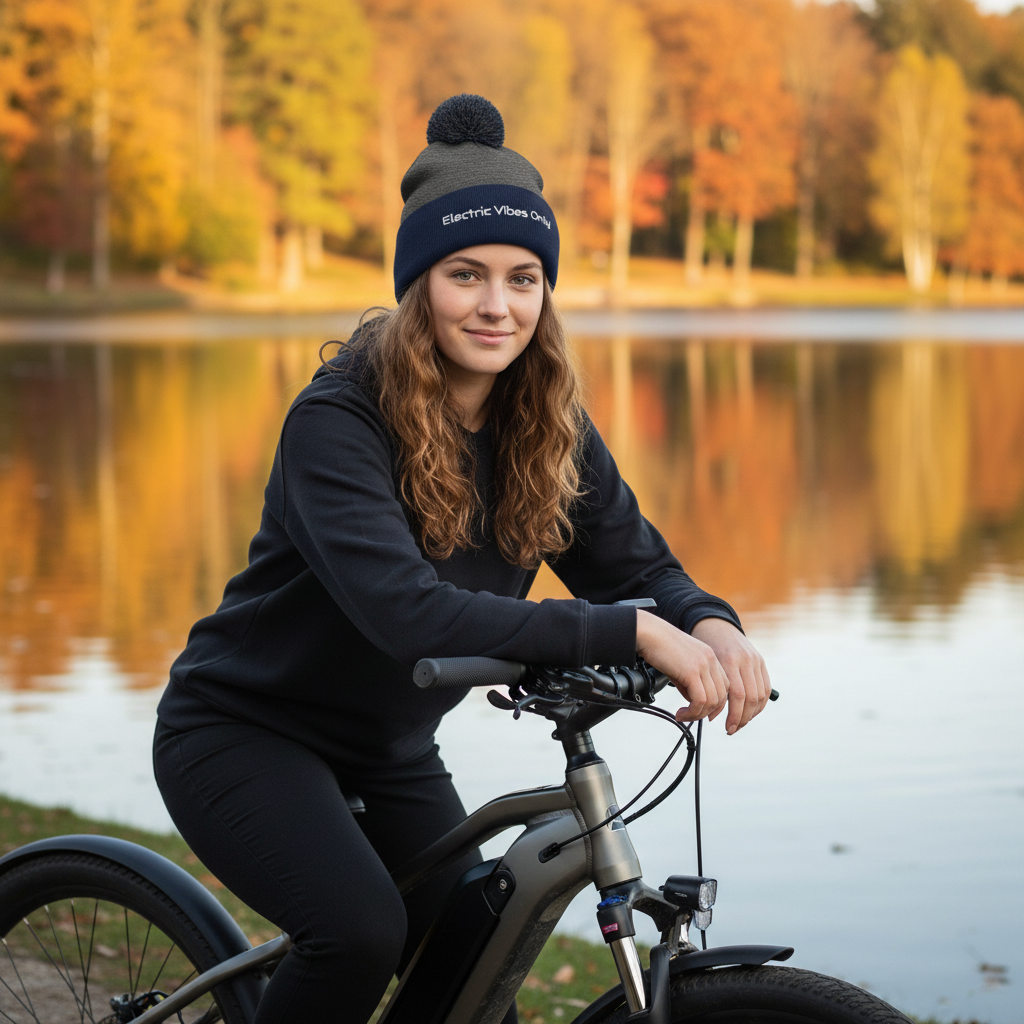 Pom-Pom Beanies Built For E-Bike Riders | Electric Vibes Only