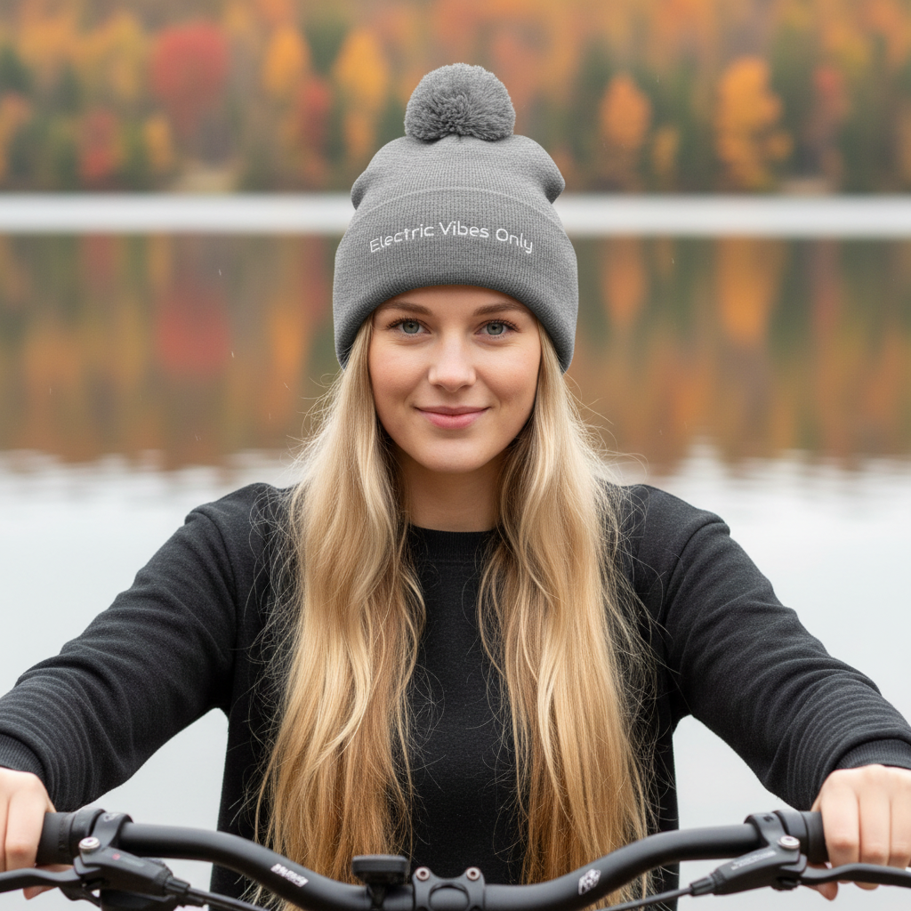 Pom-Pom Beanies Built For E-Bike Riders | Electric Vibes Only
