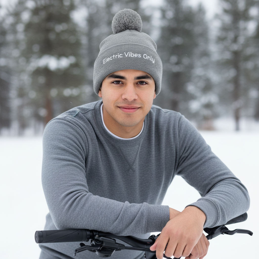 Pom-Pom Beanies Built For E-Bike Riders | Electric Vibes Only