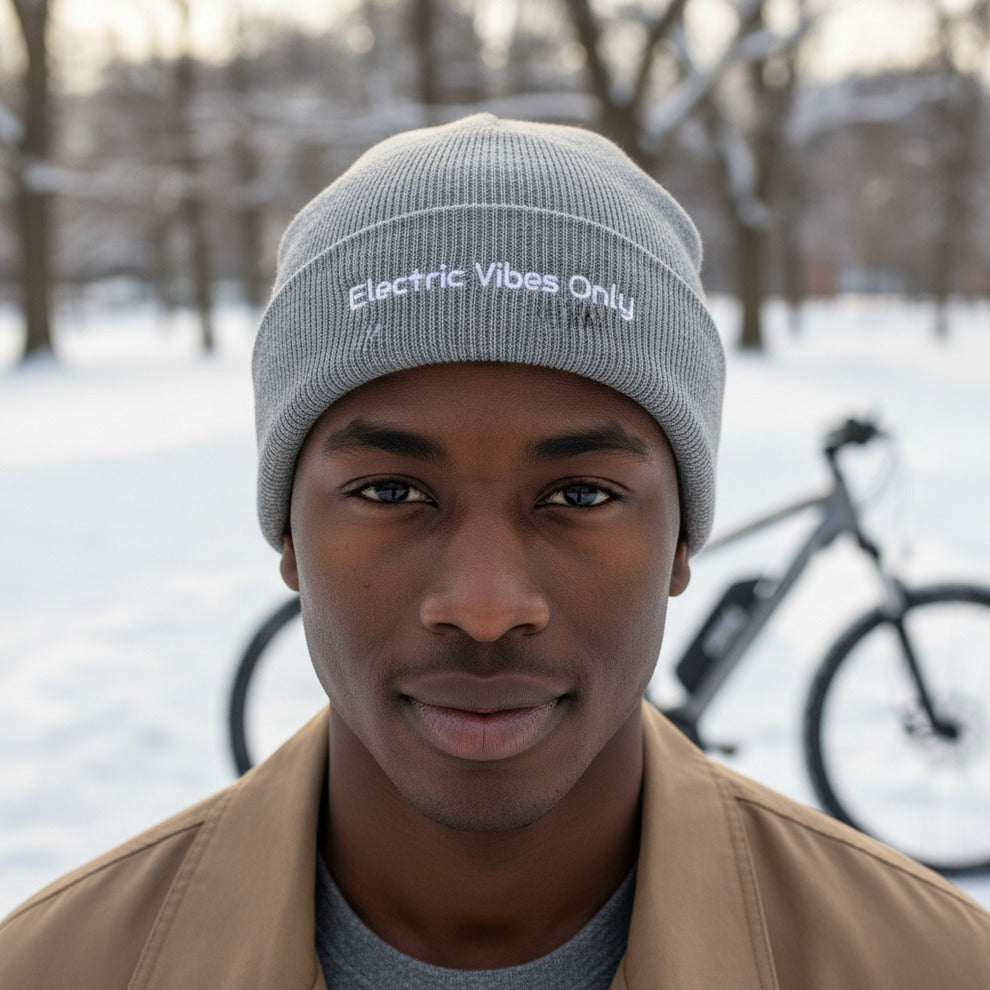 Classic Cuffed Beanies Built For E-Bike Riders | Electric Vibes Only