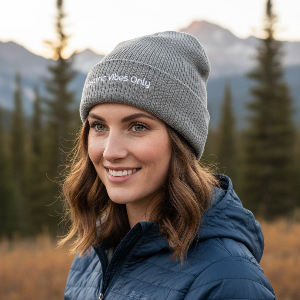 Classic Cuffed Beanies Built For E-Bike Riders | Electric Vibes Only