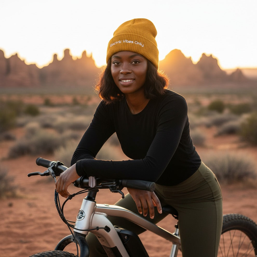 Classic Cuffed Beanies Built For E-Bike Riders | Electric Vibes Only