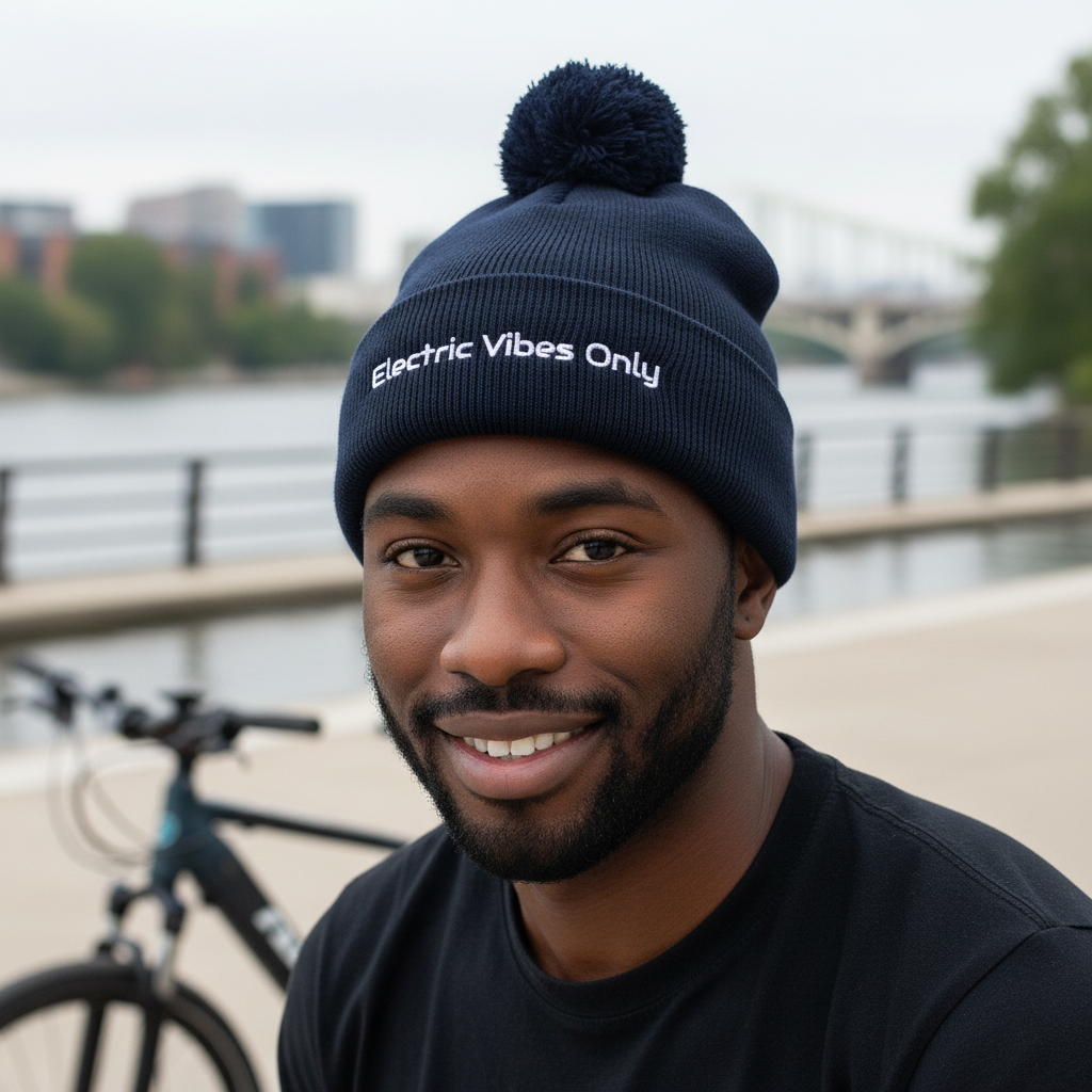 Pom-Pom Beanies Built For E-Bike Riders | Electric Vibes Only
