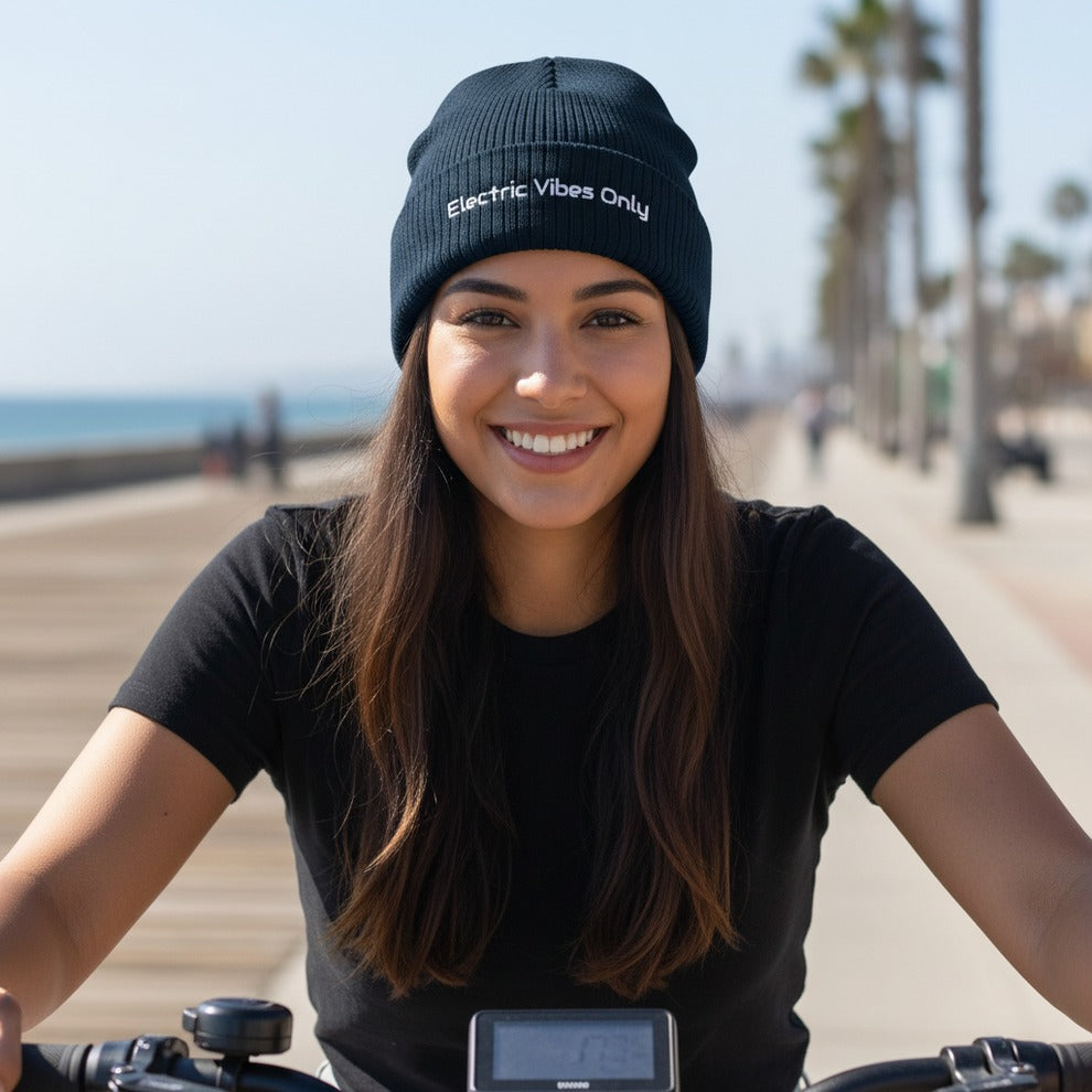 Classic Cuffed Beanies Built For E-Bike Riders | Electric Vibes Only