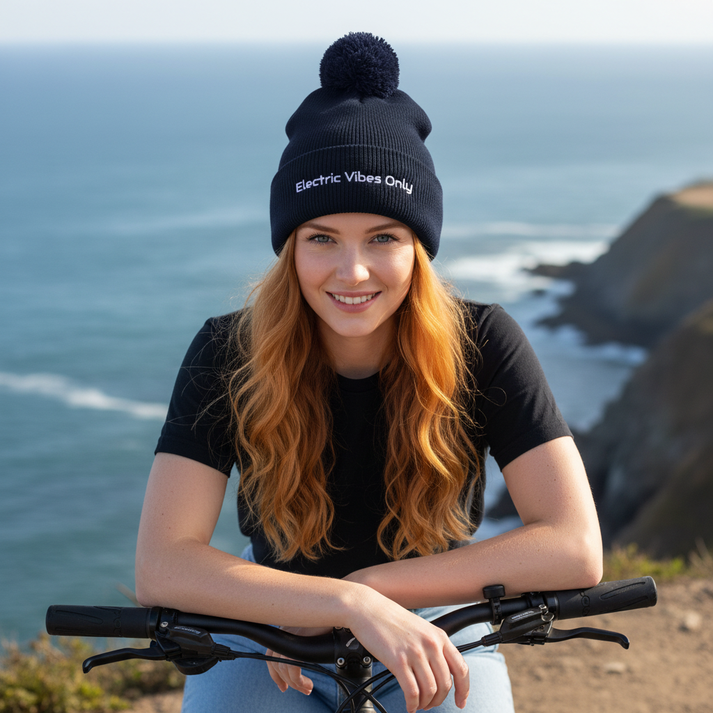 Pom-Pom Beanies Built For E-Bike Riders | Electric Vibes Only