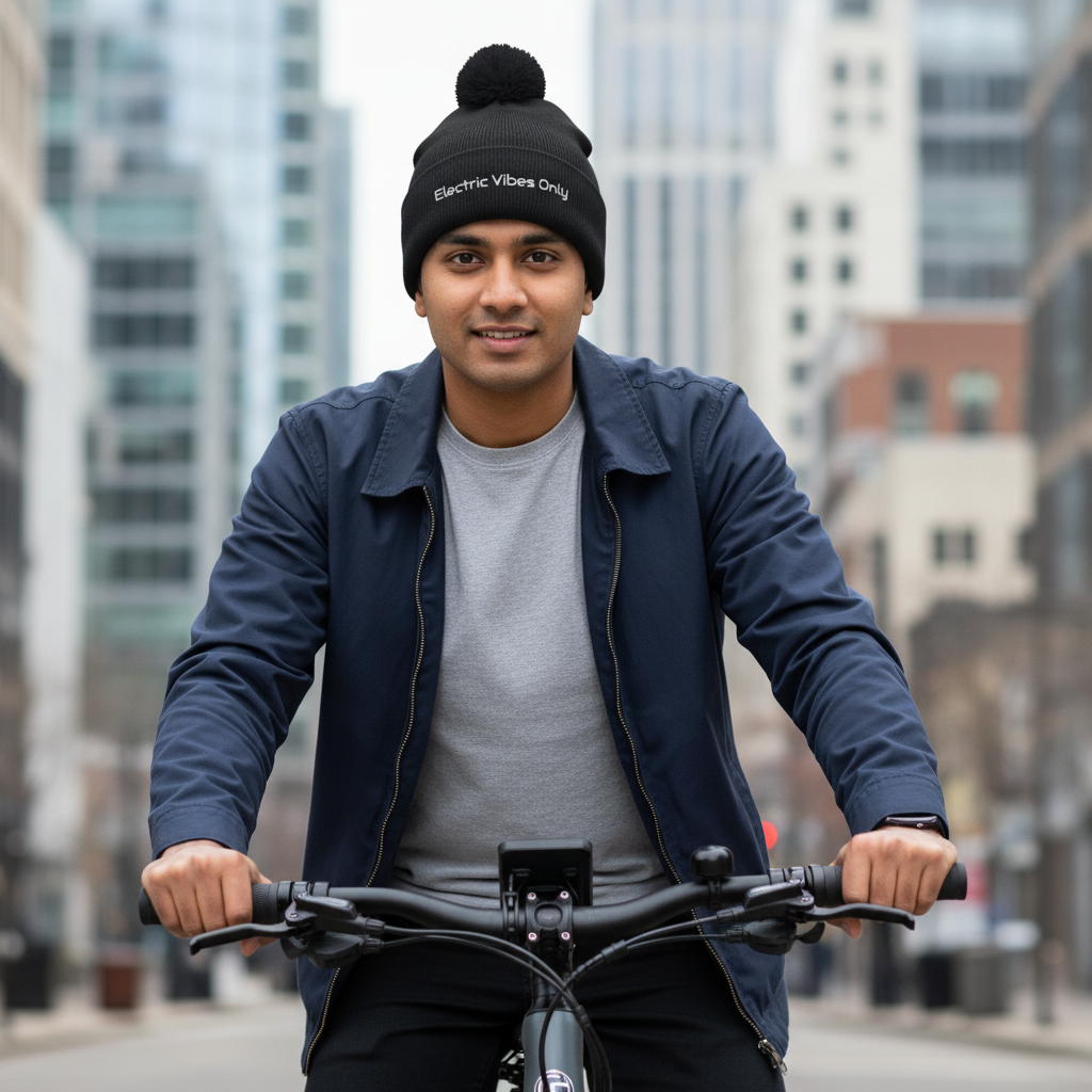 Pom-Pom Beanies Built For E-Bike Riders | Electric Vibes Only