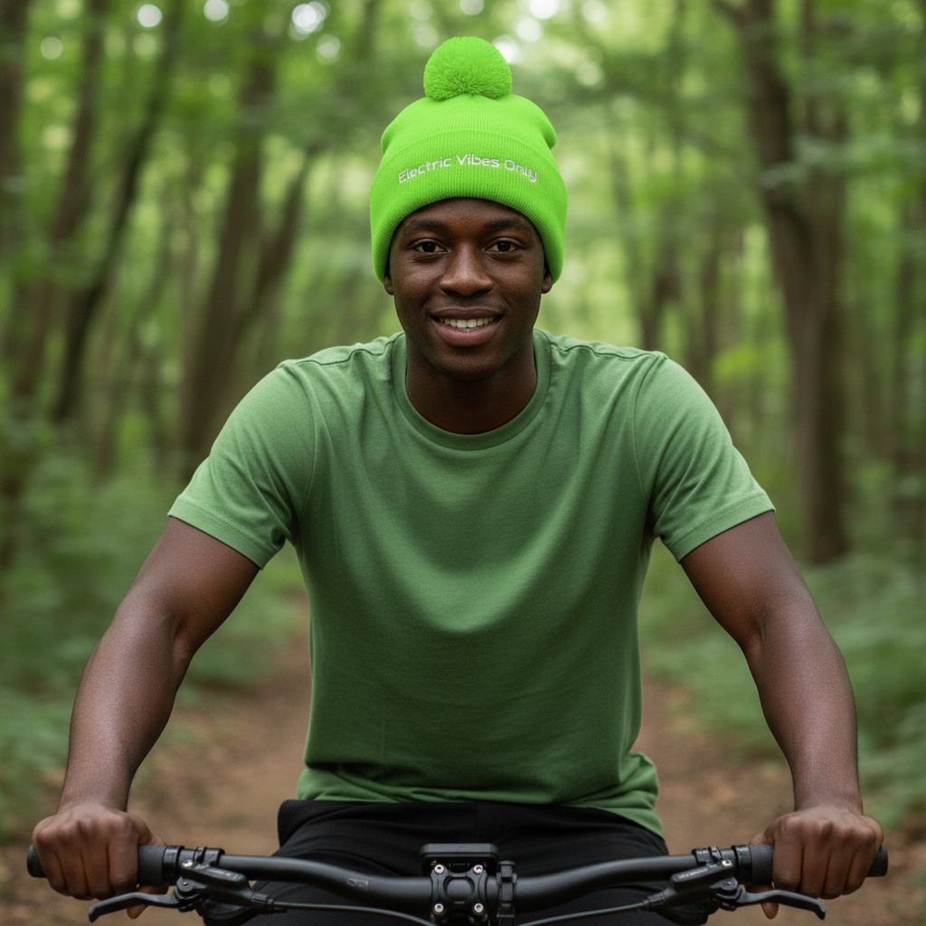 Pom-Pom Beanies Built For E-Bike Riders | Electric Vibes Only