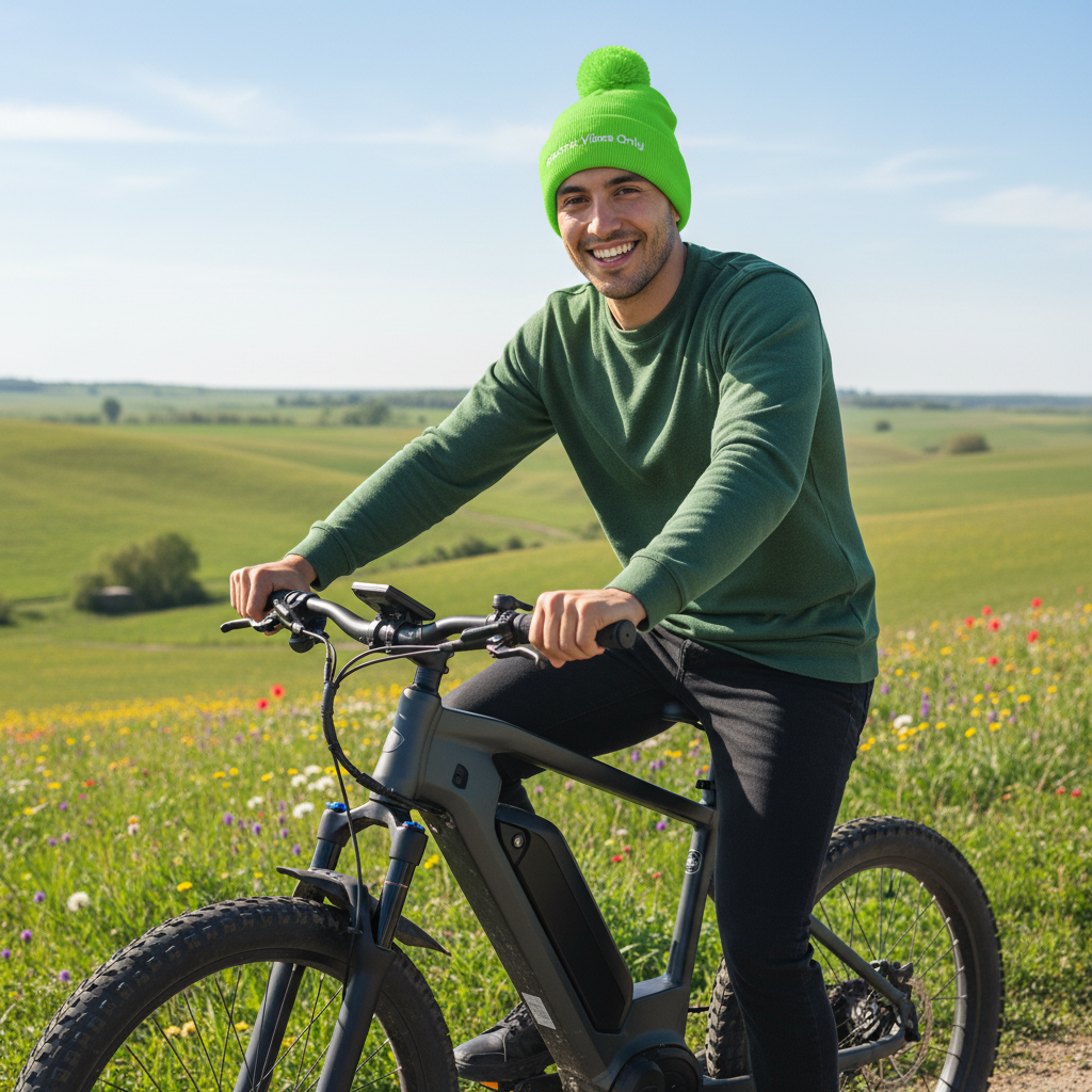 Pom-Pom Beanies Built For E-Bike Riders | Electric Vibes Only