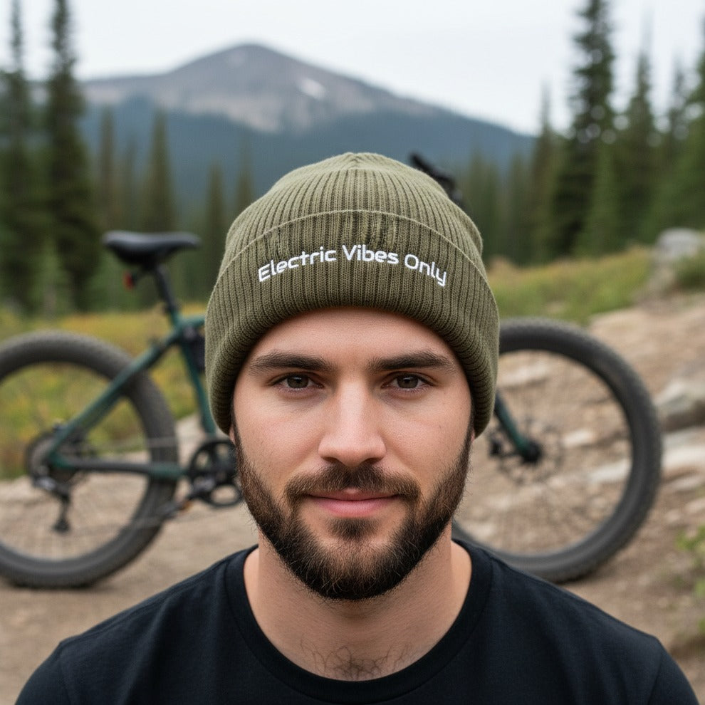 Classic Cuffed Beanies Built For E-Bike Riders | Electric Vibes Only