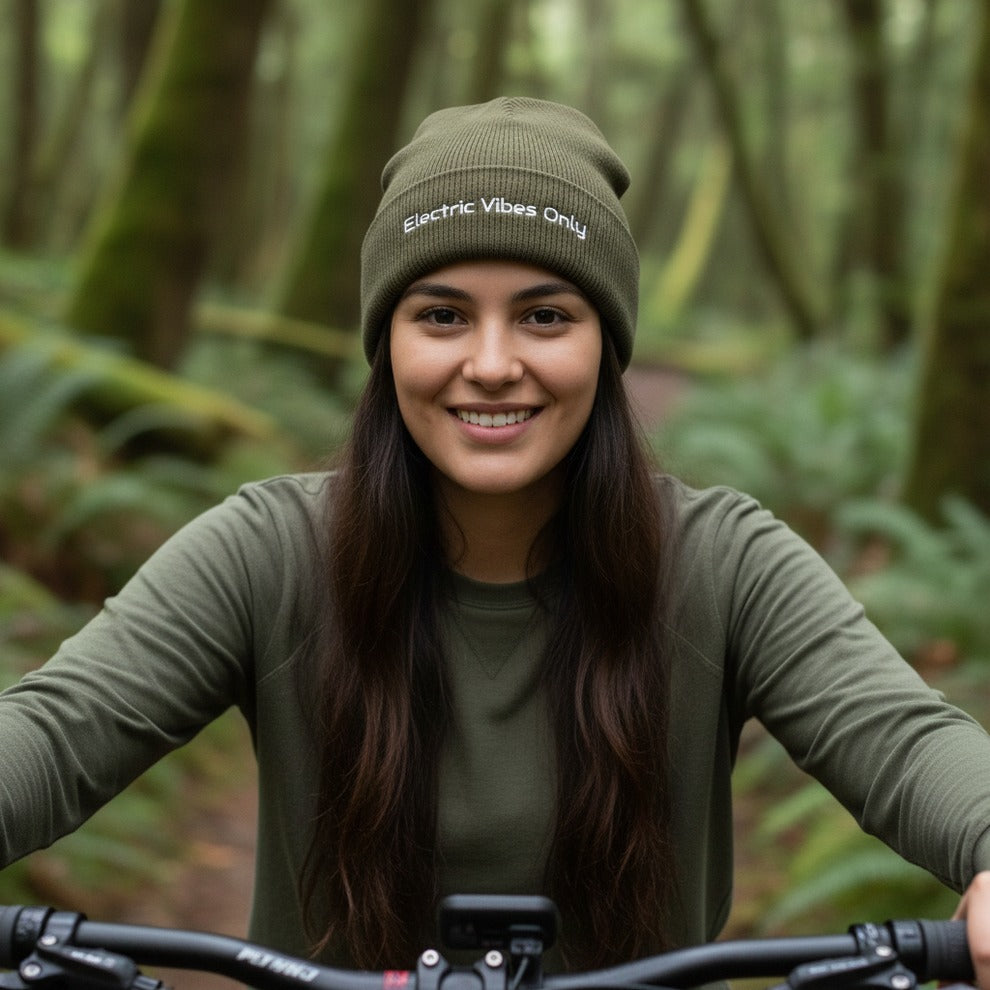 Classic Cuffed Beanies Built For E-Bike Riders | Electric Vibes Only