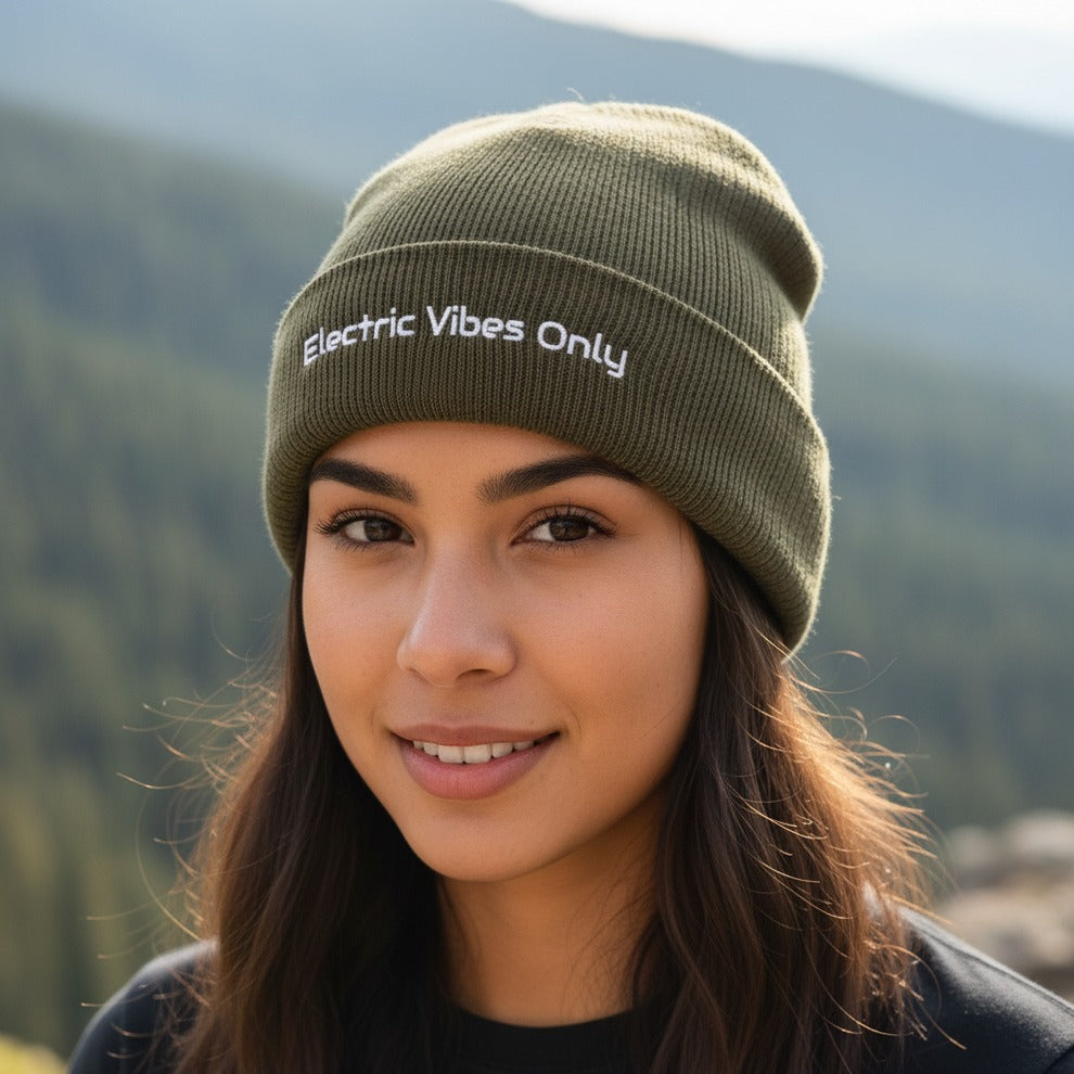 Classic Cuffed Beanies Built For E-Bike Riders | Electric Vibes Only