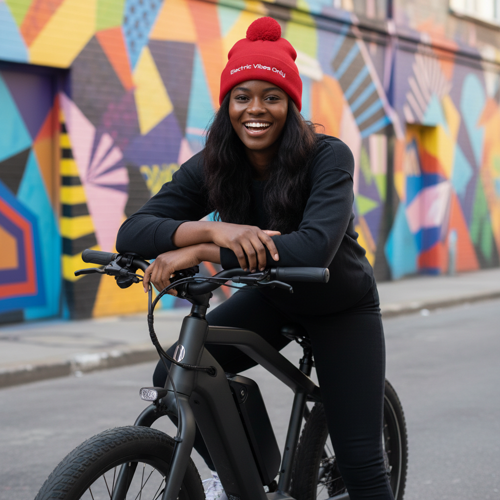 Pom-Pom Beanies Built For E-Bike Riders | Electric Vibes Only