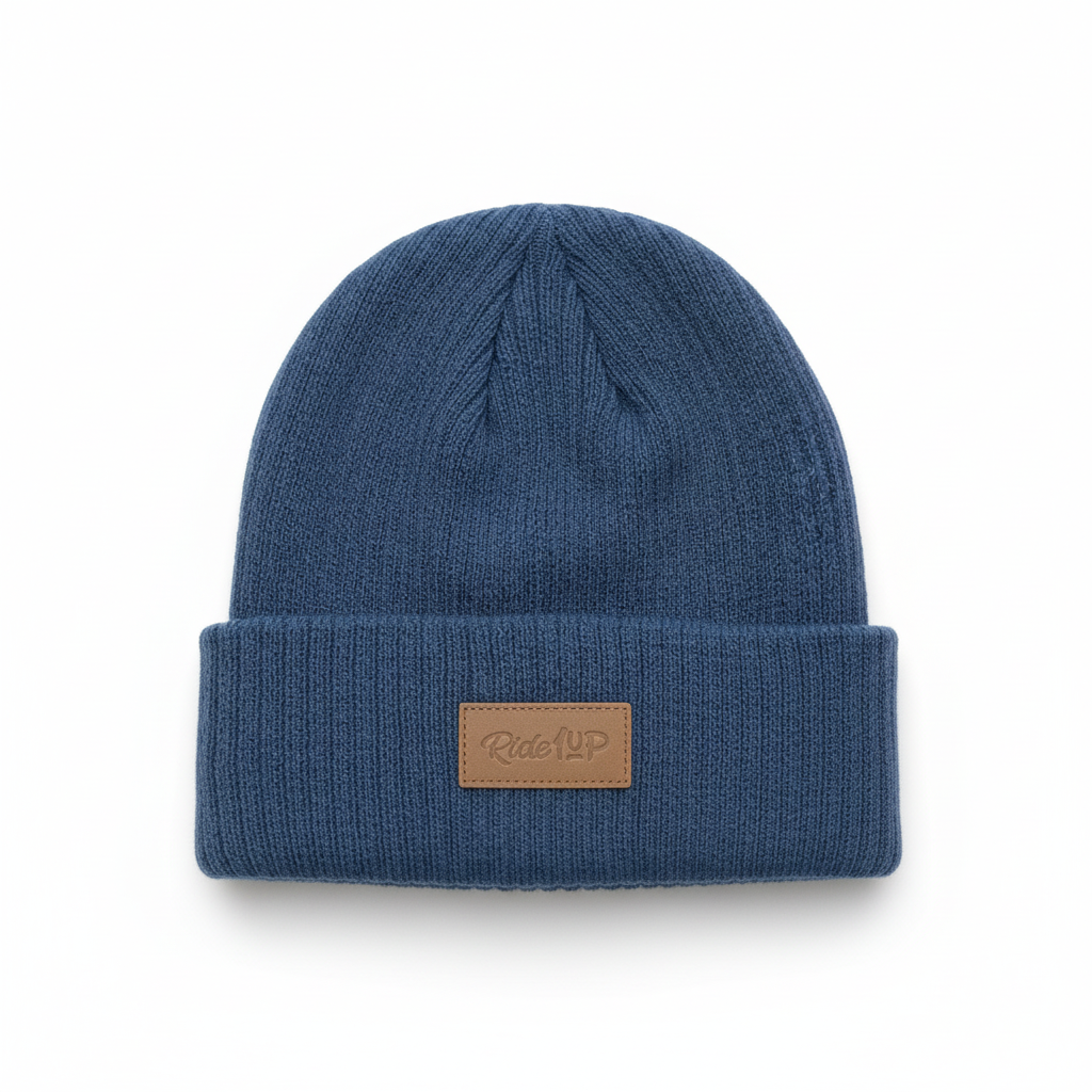 Ride UP beanie on white background