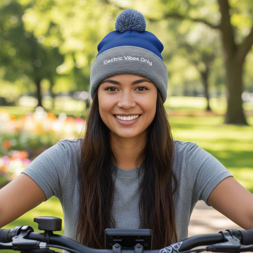 Pom-Pom Beanies Built For E-Bike Riders | Electric Vibes Only
