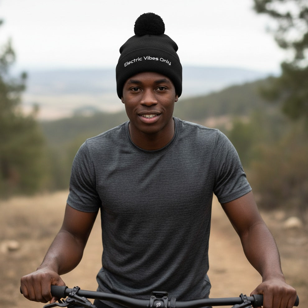 Pom-Pom Beanies Built For E-Bike Riders | Electric Vibes Only