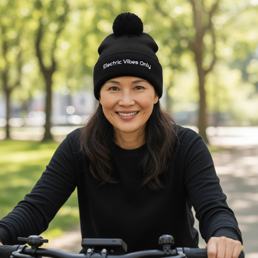Pom-Pom Beanies Built For E-Bike Riders | Electric Vibes Only