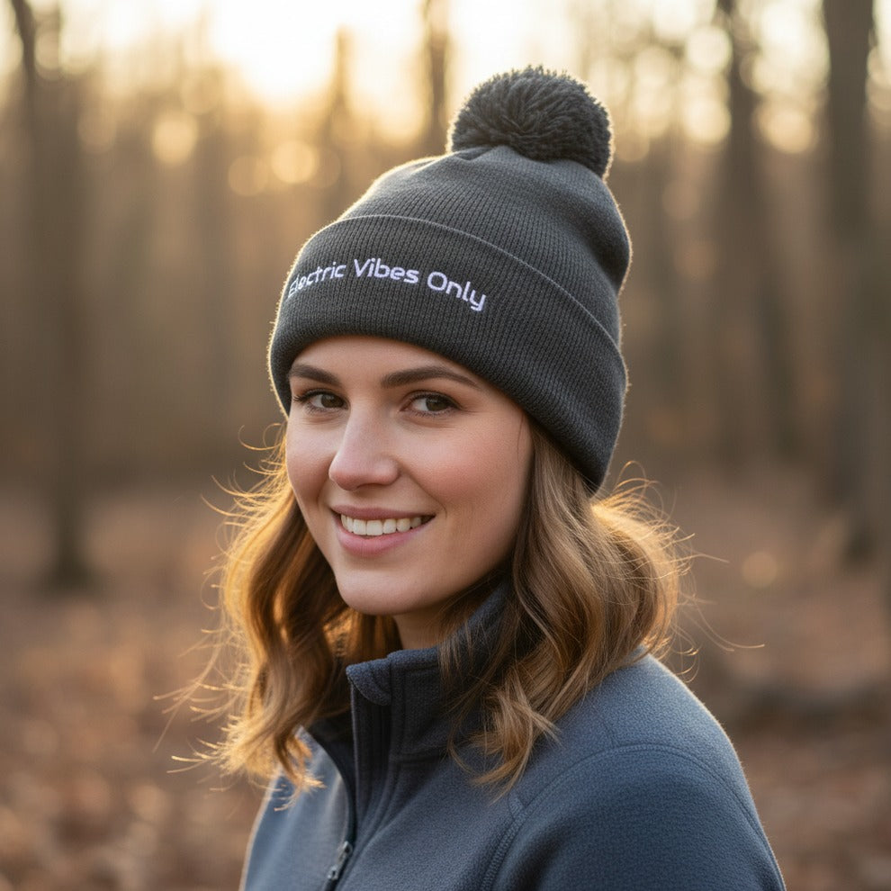 Pom-Pom Beanies Built For E-Bike Riders | Electric Vibes Only